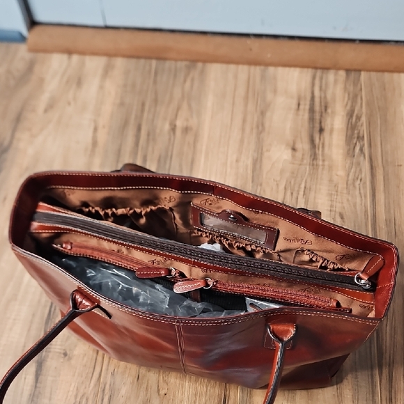 Fossil Sydney Cognac Leather Women's Large Tote Bag - Picture 9 of 17